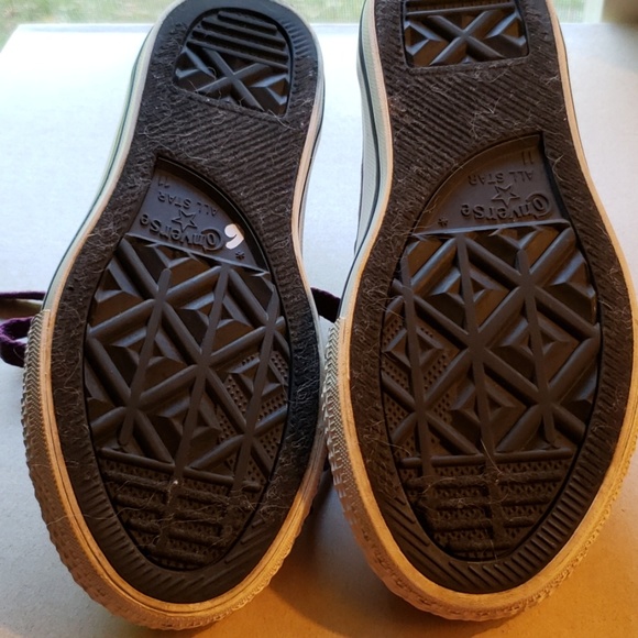 Converse size 11 Purple sparkle double tongue pink - Picture 4 of 7